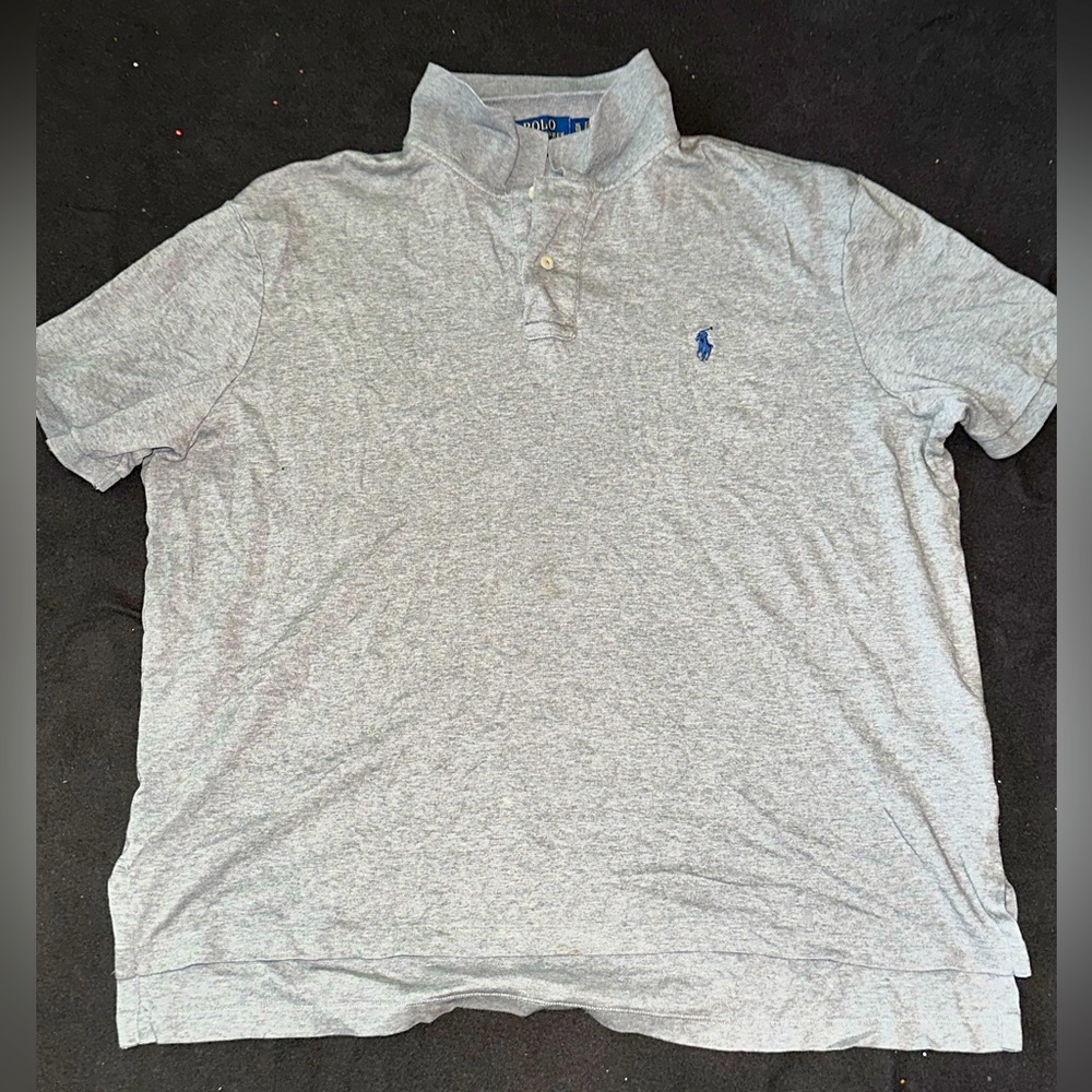 POLO Ralph Lauren XL Gray Grey Men Man Shirt Pima Soft Touch GOOD CONDITION